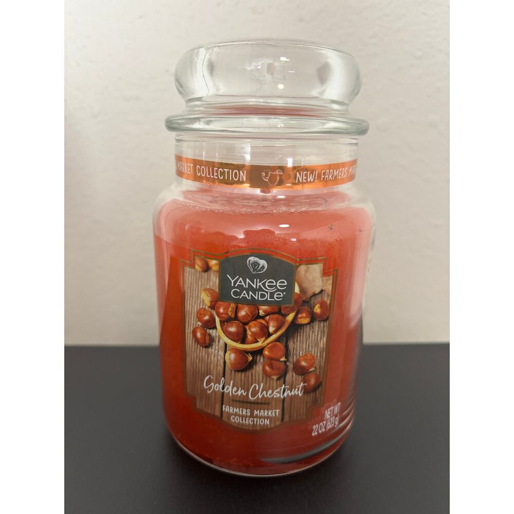 Yankee Candle Golden Chestnut Large Jar Candle Farmers Market Collection New